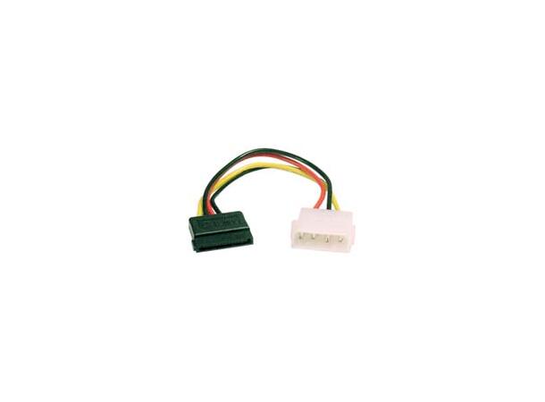 Strømkabel, adapter,4 pin molex til SATA For SATA disker til molexplugg 15 cm